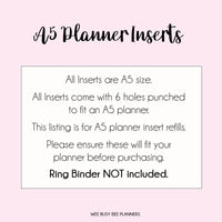 Daily Planner Inserts A5 PRINTED, 7 Day Planner, Day on one Page Planner, Half Hour Planner