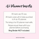 Daily Planner Inserts A5 PRINTED, 7 Day Planner, Day on one Page Planner, Half Hour Planner