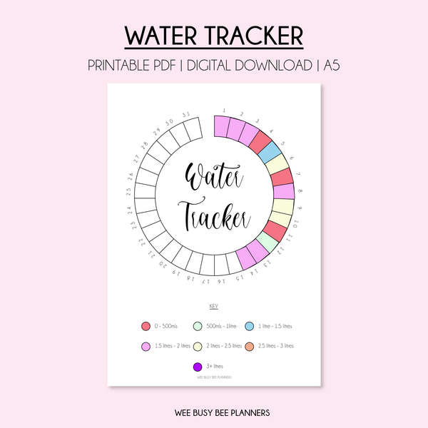 Water Tracker PRINTABLE Journal Page A5 Inserts