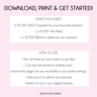 Screen Time Tracker PRINTABLE A5 Journal Page Inserts