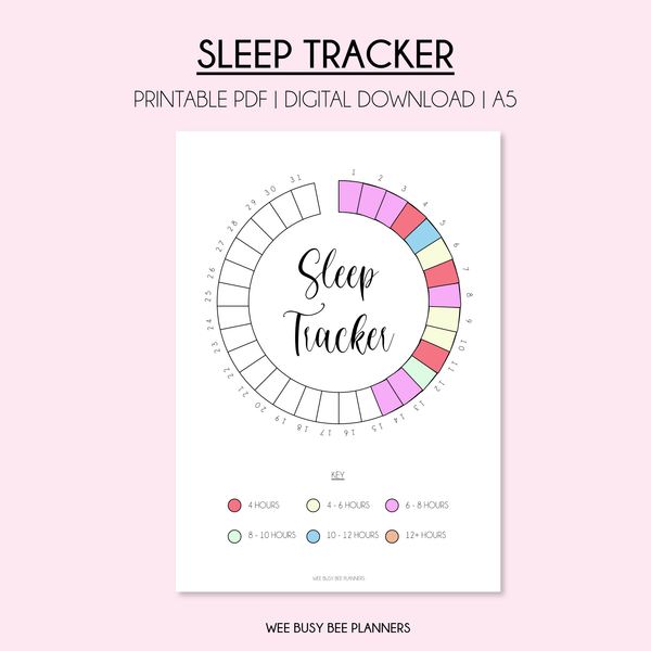 Sleep Tracker PRINTABLE A5 Journal Page Inserts