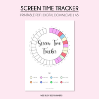 Screen Time Tracker PRINTABLE A5 Journal Page Inserts