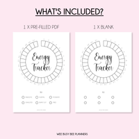 Energy Tracker PRINTABLE A5 Journal Page Inserts