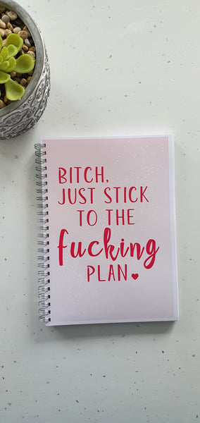 Weight Loss Journal, Slimming World Compatible, Food Diary Journal, 12 Week Food Planner - Bitch, Just Stick to the Fucking Plan