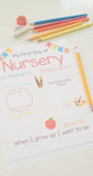 First Day at Nursery PRINTABLE Template