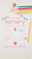 First Day at Nursery PRINTABLE Template