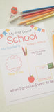 First Day at School PRINTABLE Template