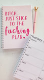 Weight Loss Journal, Calorie Counting, Food Diary Journal, 12 Week Food Planner - Bitch, Just Stick to the Fucking Plan