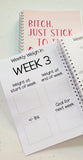Weight Loss Journal, Calorie Counting, Food Diary Journal, 12 Week Food Planner - Bitch, Just Stick to the Fucking Plan