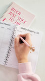 Weight Loss Journal, Calorie Counting, Food Diary Journal, 12 Week Food Planner - Bitch, Just Stick to the Fucking Plan