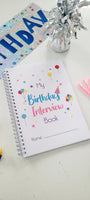 Birthday Interview Book, New Baby Gift, First Birthday Gift, Birthday Memories, Birthday Book, Birthday Journal, Baby Book Keepsake 0-18yrs