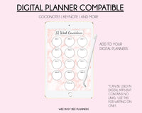 Printable 12 Week Countdown Weight Loss Tracker Chart - Pink Marble