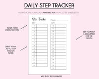 PRINTABLE Steps Tracker, 10,000 Steps, Monthly Steps Challenge Digital, Instant Download