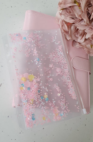 Pink Sequin Planner Pocket Wallet A5